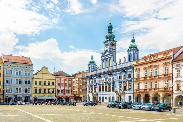 At the Main Square of Ceske Budejovice in Czech Republic — Stock Photo, Image