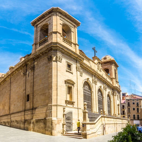 スペインのリエイダの通りの新大聖堂での眺め — ストック写真