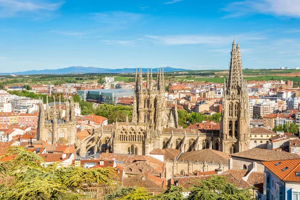 Widok na katedrę Najświętszej Maryi Panny w Burgos-Hiszpania — Zdjęcie stockowe