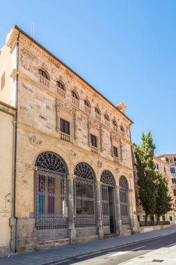 Ispanya 'da Salamanca sokaklarında Palace La Salina görünümü