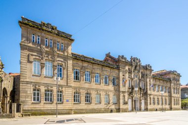 Pontevedra 'daki okulun Buiding görünümü-Ispanya