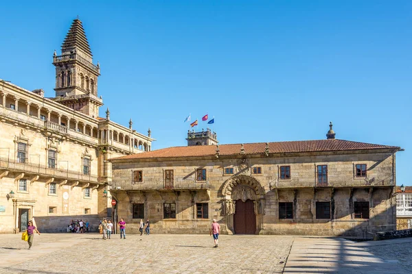 Op de Obradoiro plaats in Santiago de Compstela-Spanje — Stockfoto