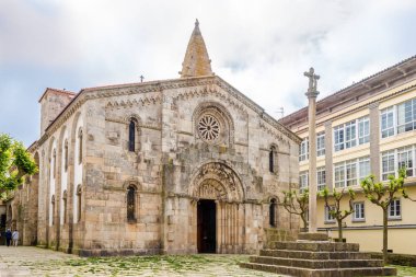 A Coruna'daki Santa Maria Kilisesi'nde manzara - İspanya