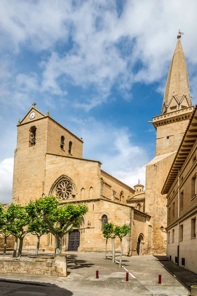 Uitzicht op de kerk van San Pedro in Olite-Spanje — Stockfoto