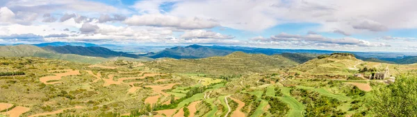 Panoramic view from the Church of Santa Maria la Real in Ujue - Spain — Stock Photo, Image