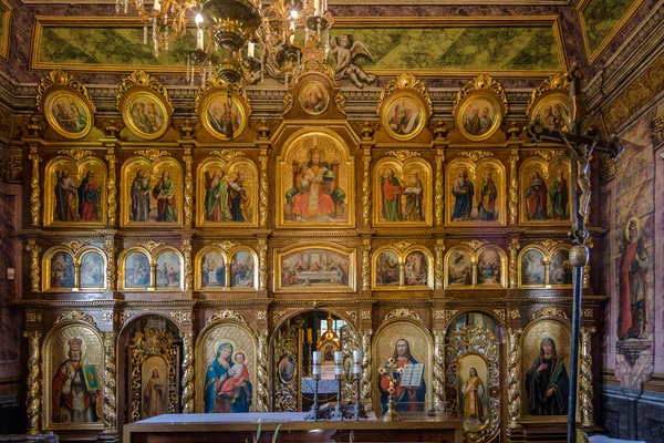 Decoration of Interior of Wooden Church St.Paraskevi in Kwiaton village - Poland — Stock Photo, Image