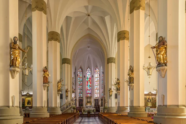 A bazilika belseje megtekintése Grybow-Poland — Stock Fotó