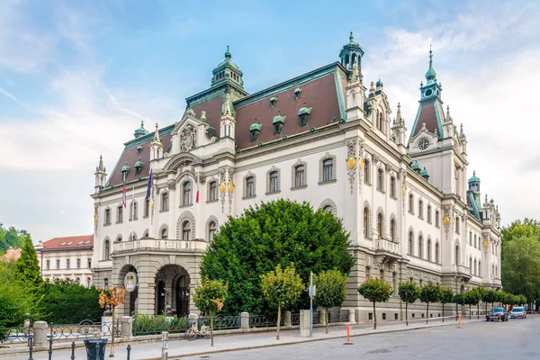 Vista en el edificio de la Universidad en Liubliana - Eslovenia — Foto de Stock