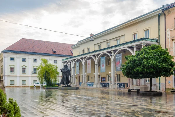 Blick auf das Theatergebäude in Kranj - Slowenien — Stockfoto