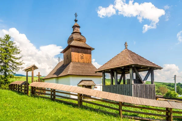 Vue Église Bois Saint Jean Baptiste Dans Village Kalna Roztoka — Photo