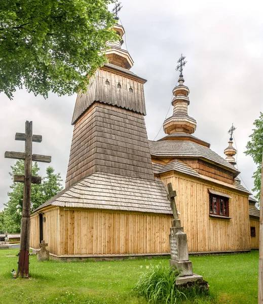 Ladomirova Eslovaquia Junio 2020 Vista Iglesia Madera San Miguel Arcángel — Foto de Stock