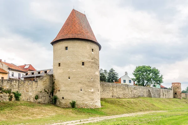 Vista Bastión Con Muro Fortificado Las Calles Bardejov Eslovaquia —  Fotos de Stock