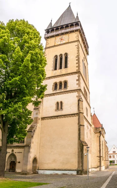 Vue Clocher Basilique Saint Égide Bardejov Slovaquie — Photo