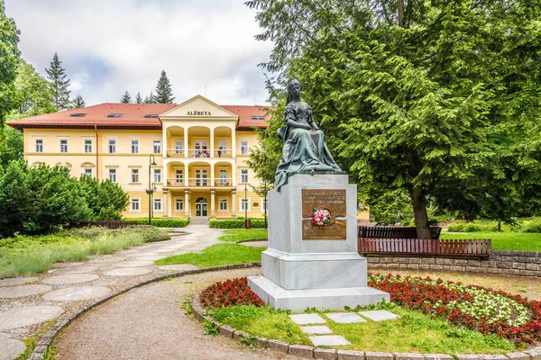 Bardejov Eslovaquia Junio 2020 Monumento Sissi Las Calles Bardejovske Kupele —  Fotos de Stock