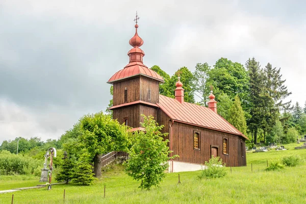 Vista Iglesia Madera Protección Santísima Virgen Varadka Eslovaquia — Foto de Stock