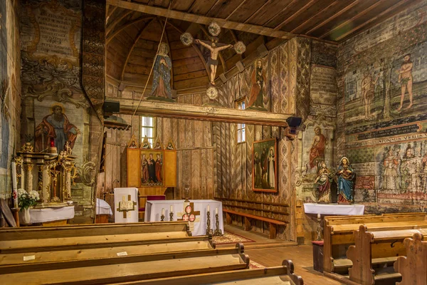 Hervartov Slovakia June 2020 View Interior Wooden Church Francis Assisi — Stock Photo, Image