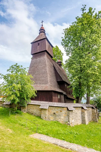 Visa Träkyrkan Francis Assisi Hervartov Slovakien — Stockfoto