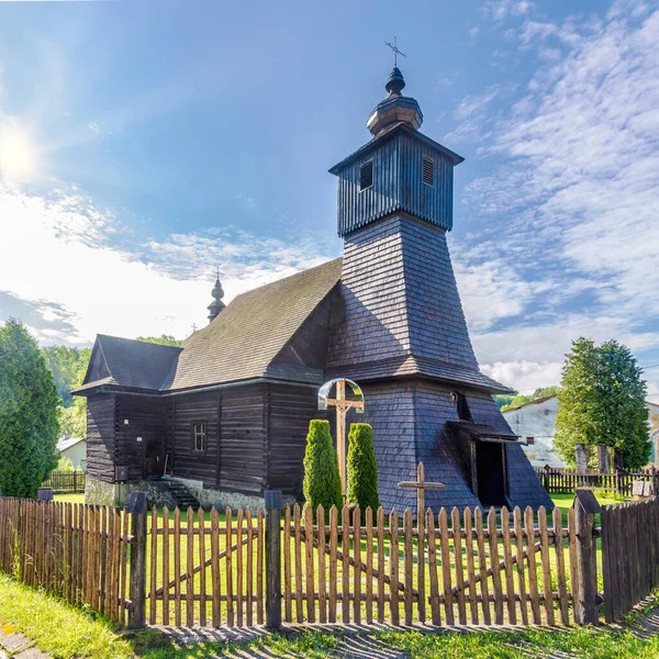 Vista Iglesia Madera Inmaculada Concepción Santísima Virgen María Hranicne Eslovaquia —  Fotos de Stock