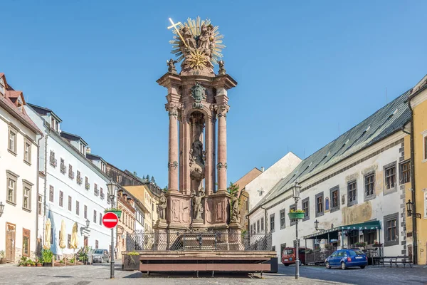 Banska Stiavnica Slowakei Juli 2020 Blick Auf Die Monumentale Pestsäule — Stockfoto