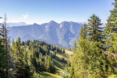 Almanya 'da Ruhpolding yakınlarındaki Rauchsberg panoramik patikasına bak