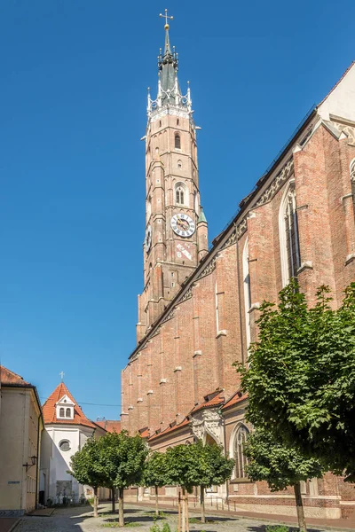 Vista Campanario Catedral San Martín Landshut Alemania —  Fotos de Stock