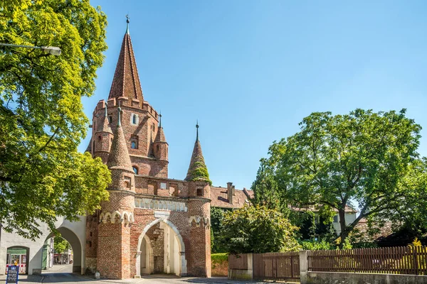 Ingolstadt Alemania Agosto 2020 Vista Puerta Kreuztor Las Calles Ingolstadt — Foto de Stock