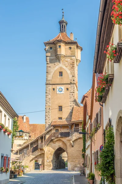 Vista Torre Medieval Klingertor Rothenburg Der Tauber Alemania — Foto de Stock