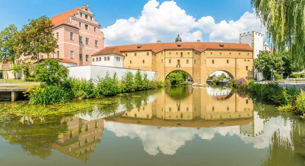 Vista Panorámica Torre Agua Sobre Río Vils Amberg Alemania — Foto de Stock