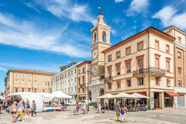 Rimini Italien September 2020 Marknaden Vid Three Martyrs Square Rimini — Stockfoto