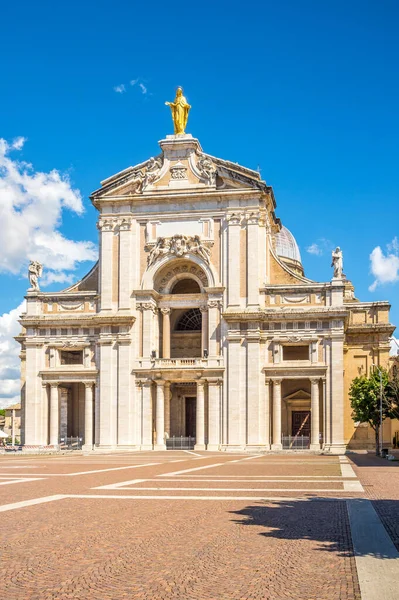 Pohled Baziliku Santa Maria Degli Angeli Poblíž Assisi Itálii — Stock fotografie