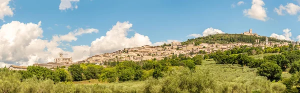 Panoramautsikt Över Staden Assisi Italien — Stockfoto