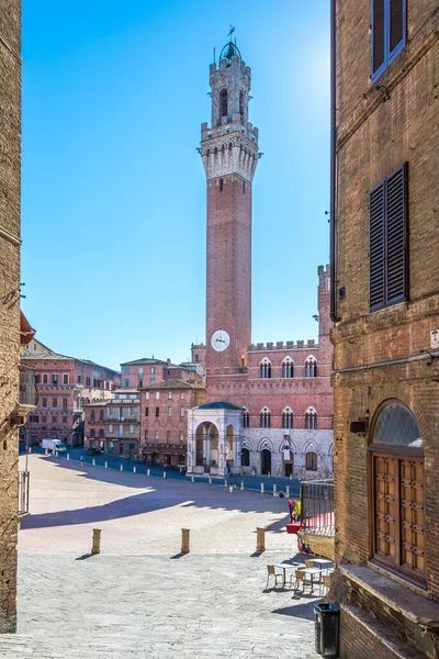 Siena Italy September 2020 View Mangia Tower Torre Del Mangia — стоковое фото