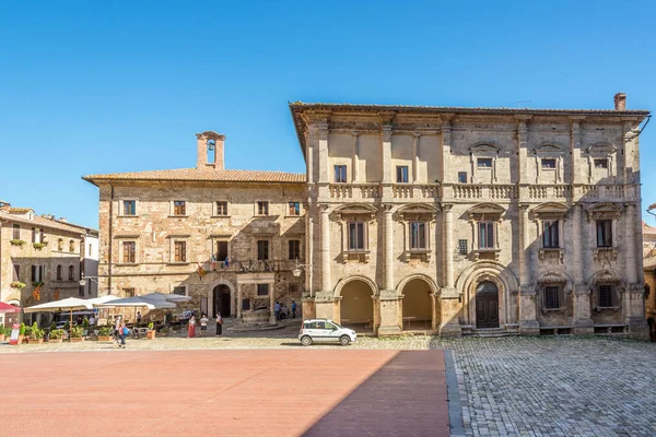 Montepulciano Italia Septiembre 2020 Edificios Antiguos Piazza Grande Gran Lugar — Foto de Stock
