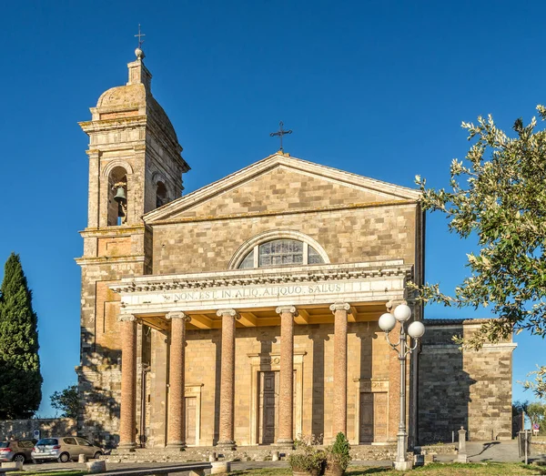 View Cathedral Holy Savior Montalcino Italy — Stock Photo, Image