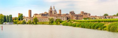 Panoramic view at the City of Mantova (Mantua) with  Lake (Lago di Mezzo) - Italy clipart