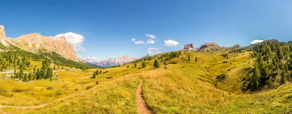 Panoráma Kilátás Tofana Rozes Averau Csúcsra Dolomitokban Dél Tirol Olaszország — Stock Fotó