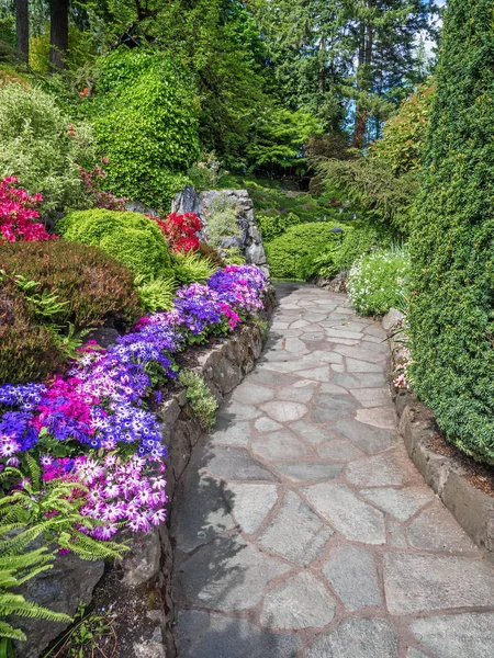 Walkway in a spring garden — Stock Photo, Image