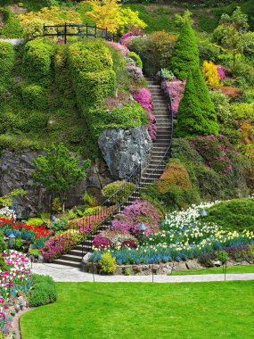 Merdiven Butchart batık Bahçe Gardens