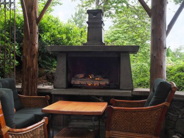 restoranın terasında