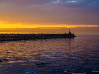 Ogden Point Breakwater gün batımı, Victoria BC