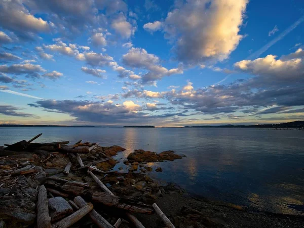 Espectacular Costa Sidney Vancouver Island Canadá Tiempo Puesta Del Sol — Foto de Stock