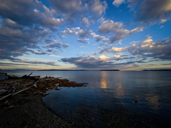 Espectacular Costa Sidney Vancouver Island Canadá Tiempo Puesta Del Sol — Foto de Stock