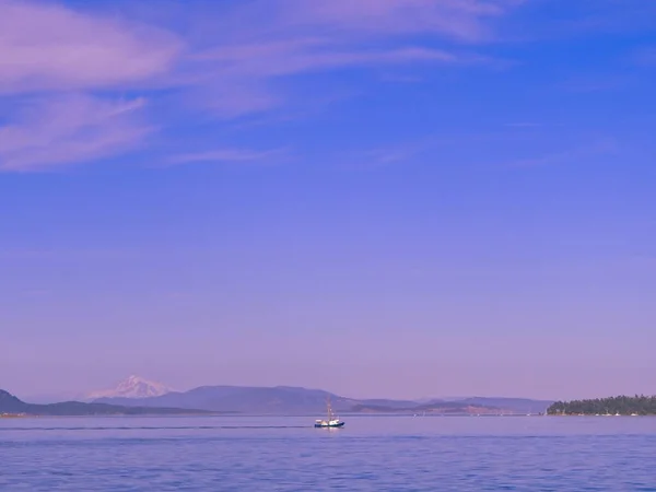 Pôr Sol Roxo Costa Sidney Ilha Vancouver — Fotografia de Stock