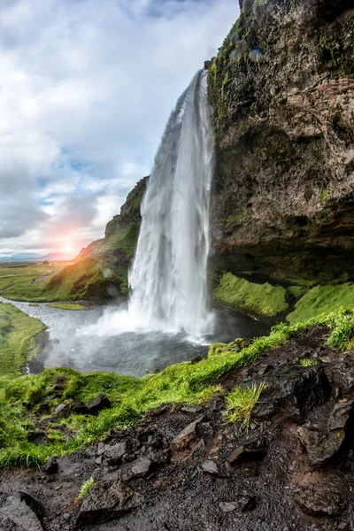 Seljalandsfoss Cachoeira Islândia Paisagem — Fotografia de Stock