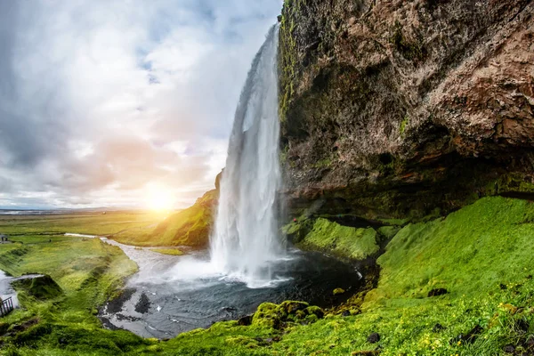 Seljalandsfoss Vízesés Izland Táj — Stock Fotó