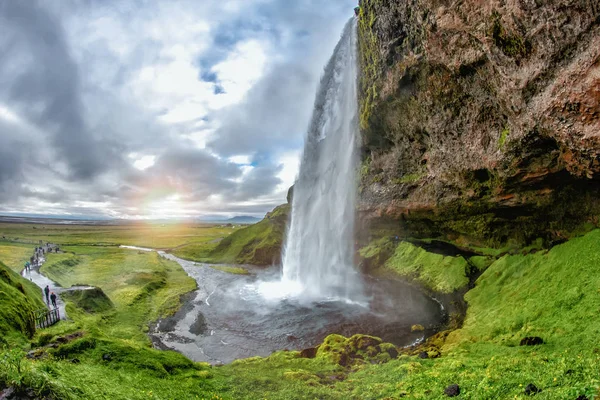 Seljalandsfoss Waterfall Iceland Landscape — Stock Photo, Image