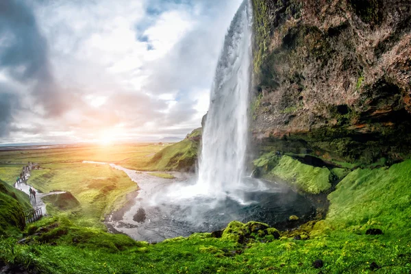 Seljalandsfoss Cachoeira Islândia Paisagem — Fotografia de Stock