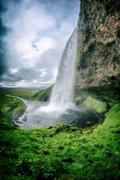 Seljalandsfoss Cachoeira Islândia Paisagem — Fotografia de Stock