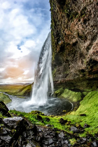 Seljalandsfoss Cachoeira Islândia Paisagem — Fotografia de Stock