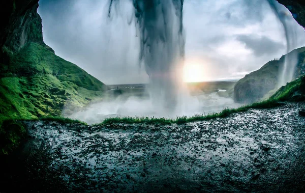 Seljalandsfoss Waterfall Iceland Landscape — Stock Photo, Image
